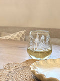 Hand-etched Blown Oval Glass