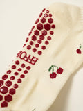 Little Cherry Petal Grip Sock, Pilates Socks