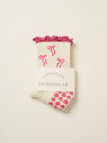 Bow Ruffle Grip Sock [Hot Pink]