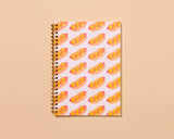 Hot Dogs Letterpress Spiral Notebook - Made in USA - Foodie, Grilling, Cook Out, Summer - Back to School, Christmas Gift