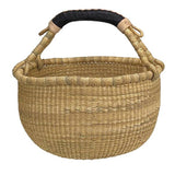 African Bolga Baskets : Natural Large Round Basket (G-138A)