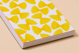Farfalle Bowtie Pasta Letterpress Pocket-size Spiral Notebook - Made in USA - Foodie, Pasta, Cooking, Cozy, Comfort Food - Back to School, Christmas Gift, Stocking Stuffer