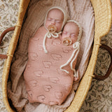 100% Luxury Cotton Receiving Swaddle Baby Blanket - Heart