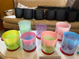 432HZ 5-7'' Set of 7 Colored Alchemy Crystal Sound Healing