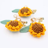 Little Ray of Sunshine: Handcrafted Knit Sunflower with Happy Charms