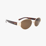 COCO AMBER Polarized Oval Metal Fashion Sunglasses