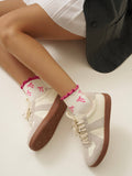 Bow Ruffle Grip Sock [Hot Pink]