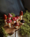 Handmade Amanita Beeswax Mushroom Candle