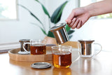 Glass Tea Mug & Porcelain Lid w/ Infuser -Minima™ Eva