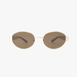 COCO AMBER Polarized Oval Metal Fashion Sunglasses