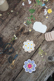 Keyring Flower Press - Pinks & Blues