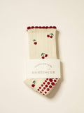 Little Cherry Petal Grip Sock, Pilates Socks