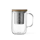 Double-Walled Glass Mug & Lid w/ Infuser - Minima™ Balance