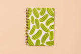 Pickles Letterpress A5 Spiral Notebook - Made in USA - Foodie - Snack - Charcuterie - Back to School, Dinner Party, Housewarming Gift, Christmas Gift, Stocking Stuffer