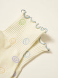Smiley Face Ruffle Grip Sock