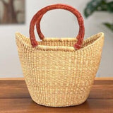 African Bolga Baskets : Natural Mini Tote (G-133N)