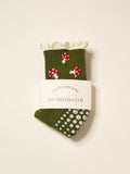 Mushroom Ruffle Grip Sock