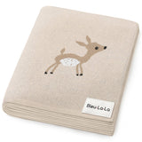 100% Luxury Cotton Receiving Swaddle Baby Blanket - Deer