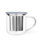 Glass Tea Mug & Porcelain Lid w/ Infuser -Minima™ Eva