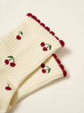 Little Cherry Petal Grip Sock, Pilates Socks