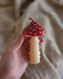 Handmade Amanita Beeswax Mushroom Candle