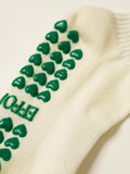 Bow Ruffle Grip Sock [Green], Pilates Socks