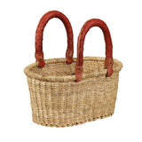 African Bolga Baskets : Natural Small Oval Basket (G-141N)