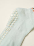 Cherry Ruffle Grip Sock [Baby Blue]