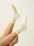 Lemon Ruffle Grip Sock