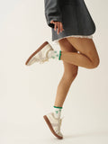 Bow Ruffle Grip Sock [Green], Pilates Socks