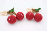Hand-Crochet Cherry Keychain
