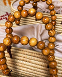 Handcrafted Moroccan Raffia Bags with Wooden Bead Handles
