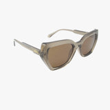 NOVA CRYSTAL TAUPE Geometric Cat Eye Fashion Sunglasses