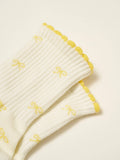 Mini Bow Petal Grip Sock [Butter]