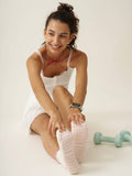 Bow Ruffle Grip Sock [Soft Pink]
