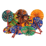 African Colorful Cloth Folding Fans