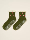 Mushroom Ruffle Grip Sock