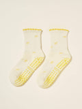 Mini Bow Petal Grip Sock [Butter]