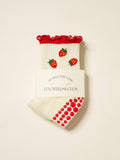Strawberry Ruffle Grip Sock, Pilates Socks
