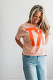 Tx | peachy boxy cropped tee