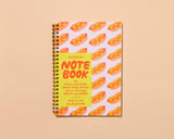 Hot Dogs Letterpress Spiral Notebook - Made in USA - Foodie, Grilling, Cook Out, Summer - Back to School, Christmas Gift