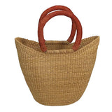 African Bolga Baskets : Natural Mini Tote (G-133N)