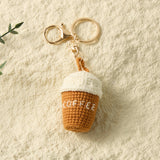 Hand-Crochet Coffee Cup Keychain for a Warm Pick-Me-Up