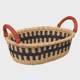 African Bolga Baskets : Navy/Natural Bread Basket