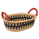 African Bolga Baskets : Navy/Natural Bread Basket (G-147AN+)