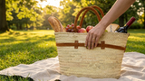 Stylish Moroccan Straw Tote Bag with Dan Details