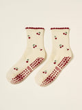 Little Cherry Petal Grip Sock, Pilates Socks