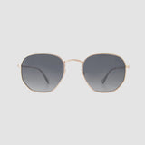 BILLIE ROSE GOLD POLARIZED GEOMETRIC METAL FASHION SUNGLASSES