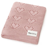 100% Luxury Cotton Receiving Swaddle Baby Blanket - Heart