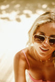 LEX CHAMPAGNE Polarized Navigator Metal Sunglasses